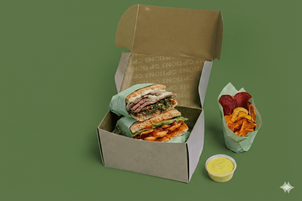 My Options Box — two different sandwich halves